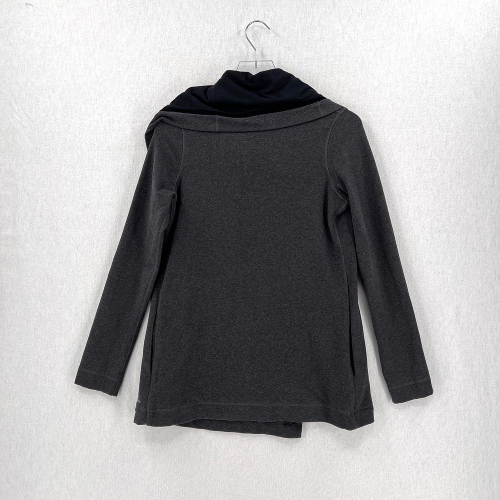 LULULEMON Savasana Wrap Cardigan Women 4 Gray Heather Charcoal Black Long Sleeve - Picture 2 of 16